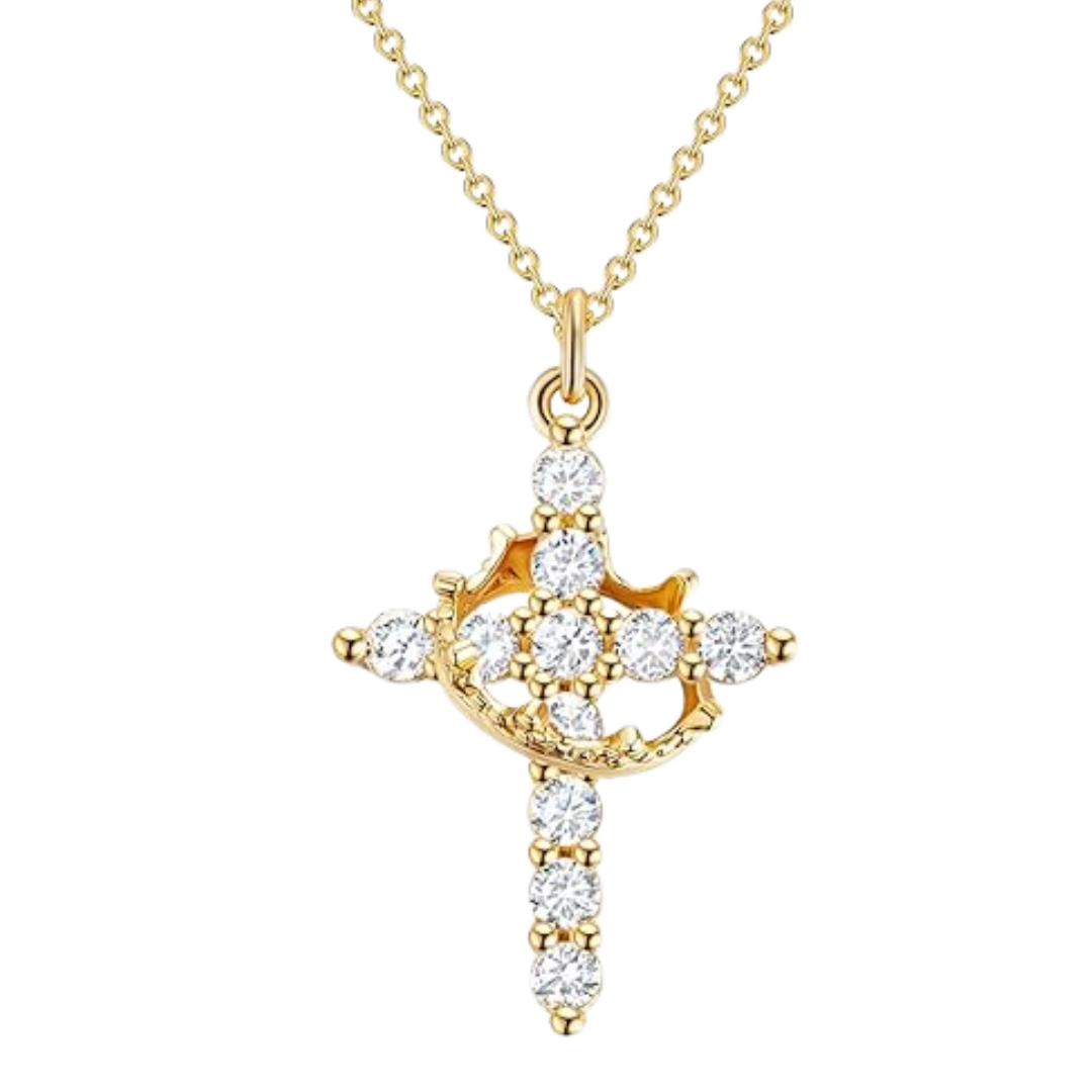 Collier croix et couronne
